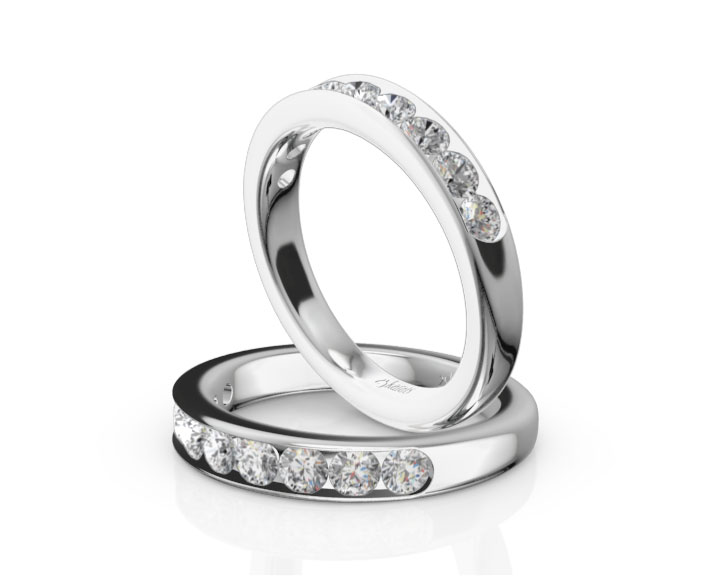 Brilliant Round 9 Stone Channel Set Diamond Anniversary Ring (3/4 ct. tw.) 360° view