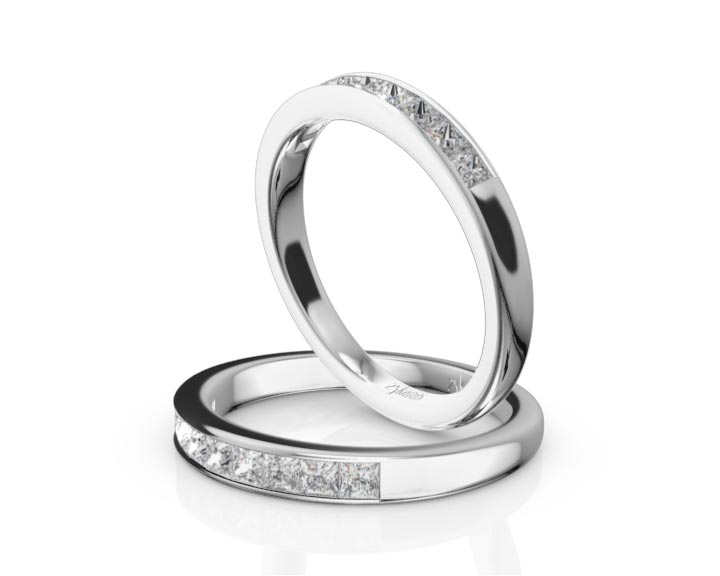 Classic 9 Stone Princes Cut Diamond Anniversary Band (1/2 ct.t.w.) 360° view