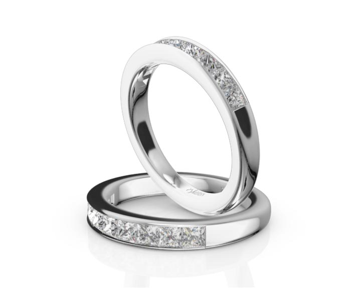 Elegant 9 Stone Princes Cut Diamond Anniversary Band (1.00ct. tw.) 360° view