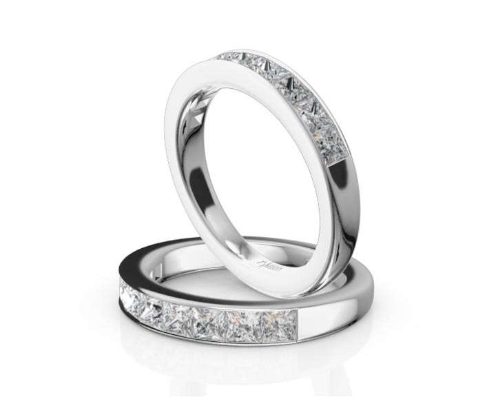 Elegant 9 Stone Princess Cut Diamond Anniversary Band (1.25ct. tw.) 360° view