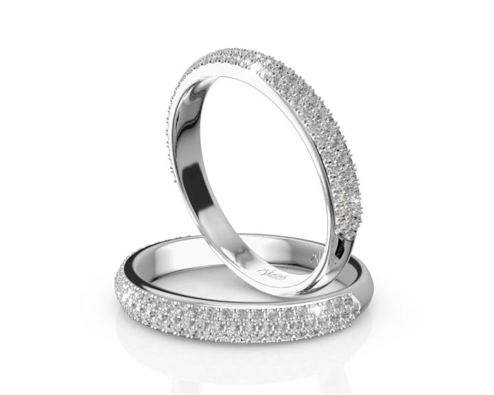 Elegant Micro Pave Set Wedding and Anniversary Band (1/2 ct. tw.) 360° view