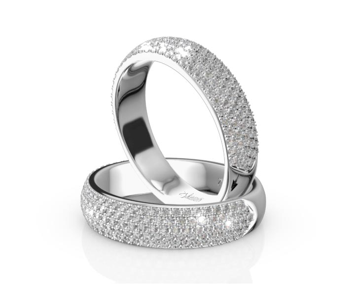 Elegant Micro Pave Set Woman Anniversary Band (3/4 ct. tw.) 360° view