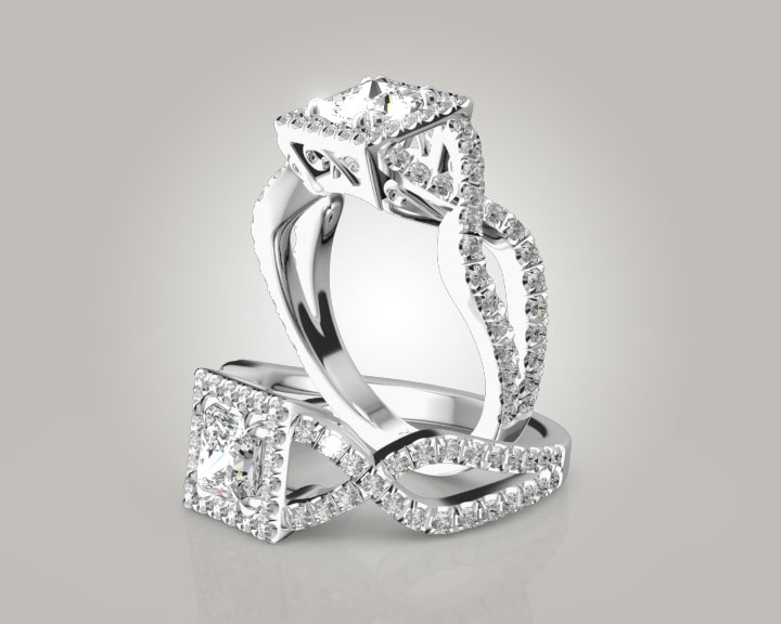 Infinite Love Halo Diamond Engagement Ring (3/4 ct. tw.) 360° view