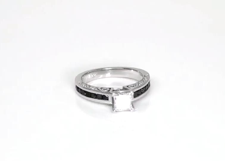 Antique Channel Set Diamond Bridal Ring (0.28 ct. tw.) 360° view