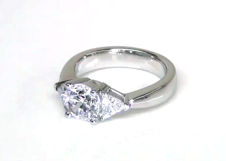 Trillion Cut Diamond Engagement Ring (0.70 ct. tw.) 360° view