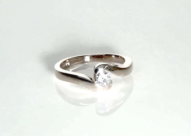 Tension Set Solitaire Engagement Ring (0.50 ct.) 360° view
