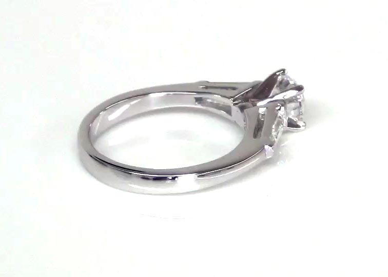 Baguette Cut Bar Set Diamond Bridal Ring (0.44 ct. tw.) 360° view