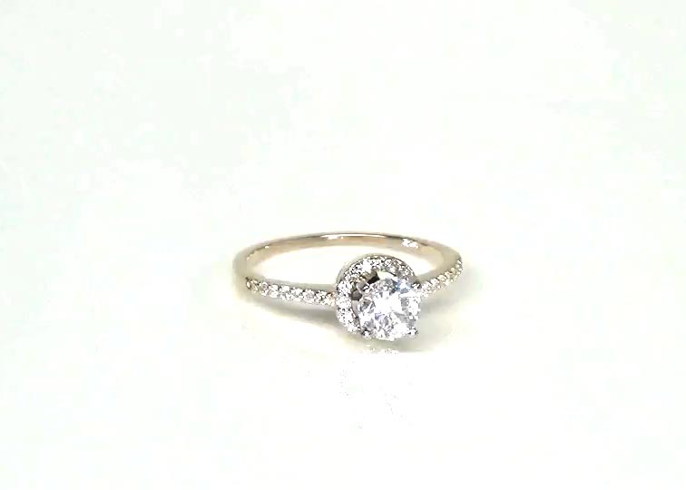 Round Brilliant Halo Diamond Bridal Ring (0.22 t.c.w.) 360° view