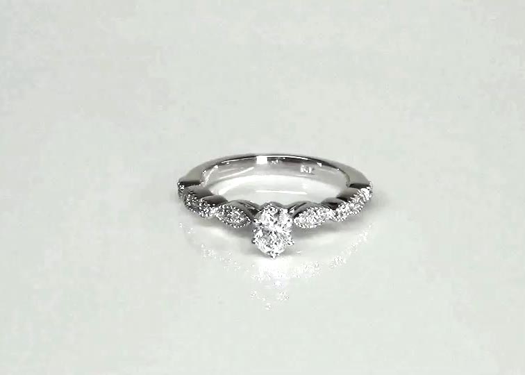 Vintage Design Petite Diamond Engagement Ring (0.12 t.c.w.) 360° view