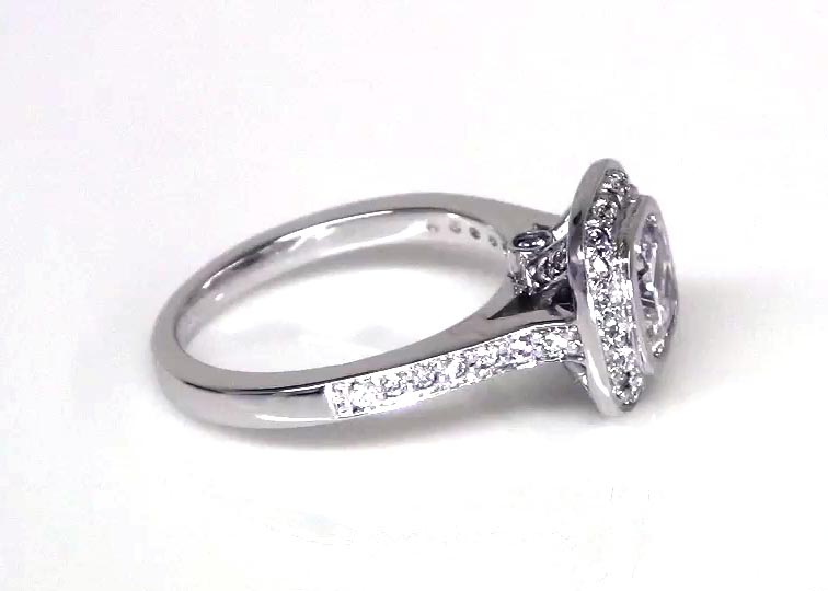 Cushioned Bezel Center Pave Engagement (0.43 ct. tw.) 360° view