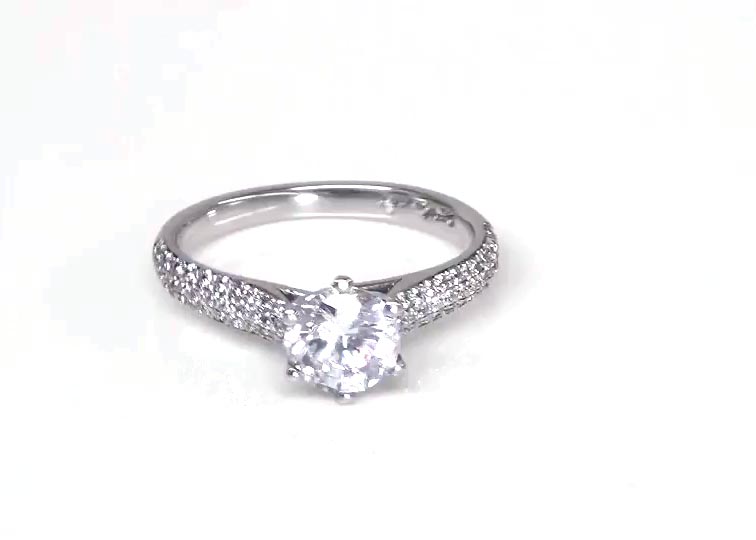 Cathedral Pave Set Engagement Ring (0.31 ct. tw.) 360° view