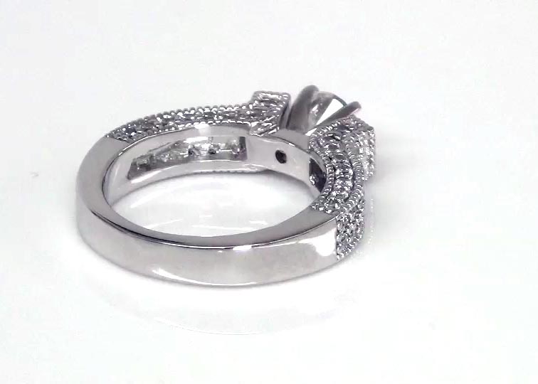 Bead Set Diamond Engagement Ring (1.02 ct. tw.) 360° view