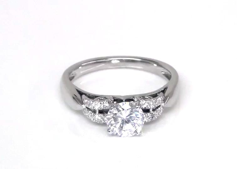 Contemporary Designer Diamond Engagement Ring (0.22ct. tw.) 360° view