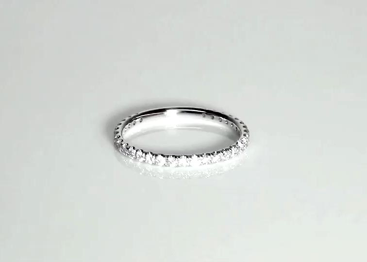 Micro Pave Set  Woman Diamond Ring (1/2 ct. tw.) 360° view