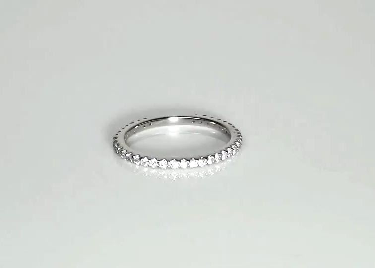 Micro Pave Set  Woman Diamond Ring (1/2 ct. tw.) 360° view