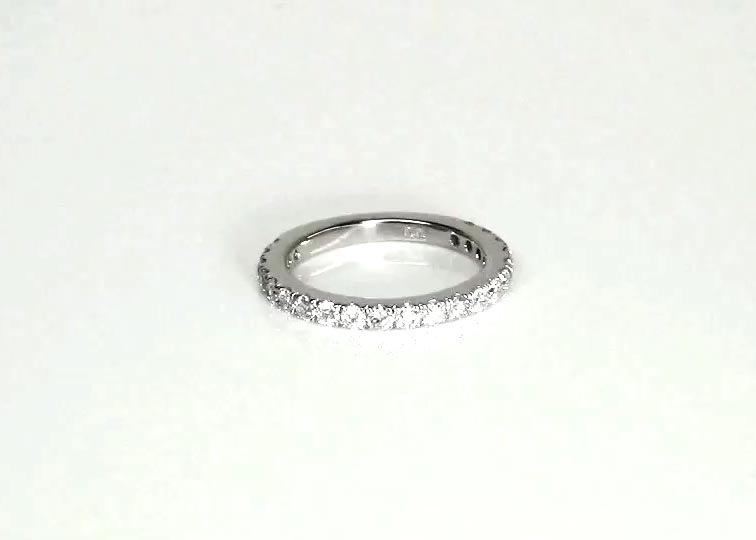 Micro Pave Set  Woman Diamond Ring (3/4 ct. tw.) 360° view