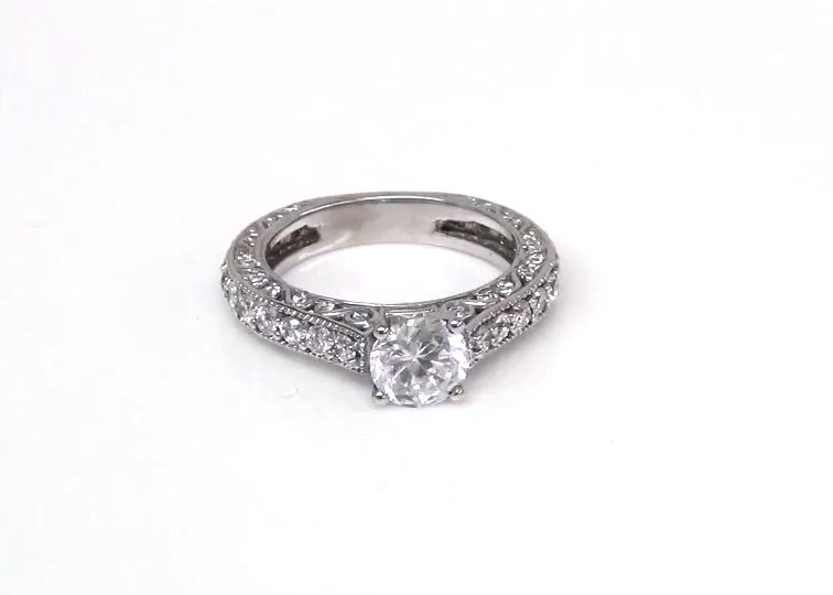 Filigree Diamond Engagement Ring (3/4 ct. tw.) 360° view