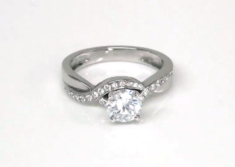 Micro Pave Set Infinity Diamond Engagement Ring (1/4 ct. tw.) 360° view