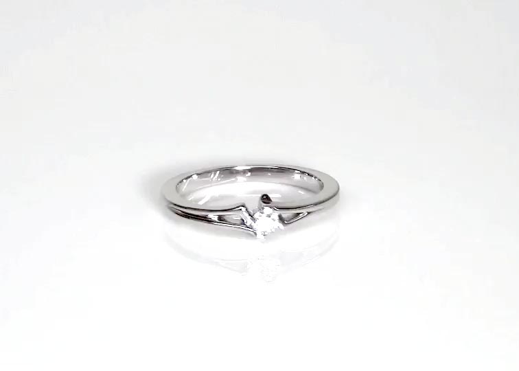 Tension Set Elegant Solitaire Promise Ring (0.08ct. tw.) 360° view