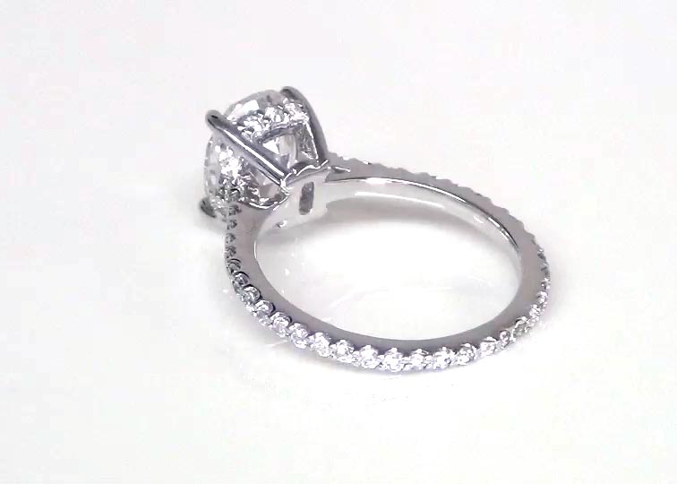 Pave Set Oval Diamond Engagement Ring (1/3 ct. tw.) 360° view