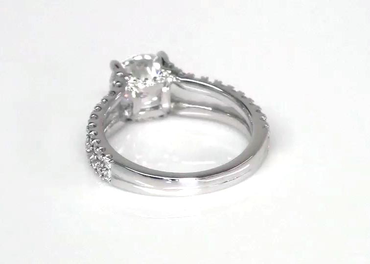 Micro Pave Set Split Shank Diamond Engagement Ring (1/2 ct. tw.) 360° view