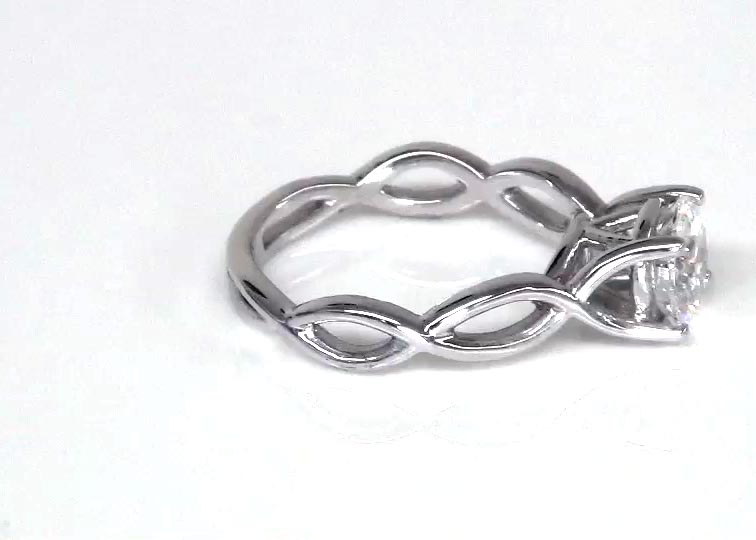 Infinity Shank Basket Setting Engagement Ring 360° view